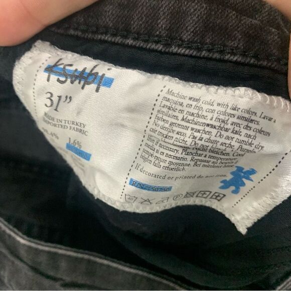 KSUBI Black Jeans Men’s 31 Chitch Laid Red Crosses Slim Fit Denim - Picture 3 of 14